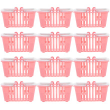 36Pcs Toddler Shopping Basket Pink Plastic Lightweight Grocery Toy