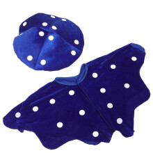 3Sets Blue Mushroom Hat and Shawl Cape Set Comfortable Party Outfit