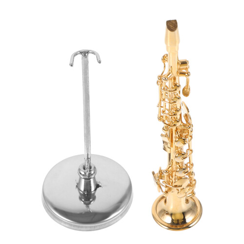 2Sets Saxophon Modell Aus 24K Gold Mit Und Lederetui 2