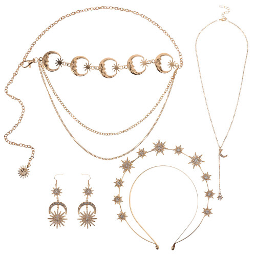 2Sets Sieraden Set Kroon, Oorbellen En Ketting