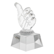 6St Decoratieve Kristallen Transparant Handvormig Desktop Decor