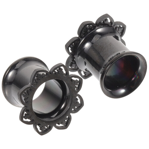 3Paare Schwarze Ohrdehner Langlebiger Ohrschmuck 2