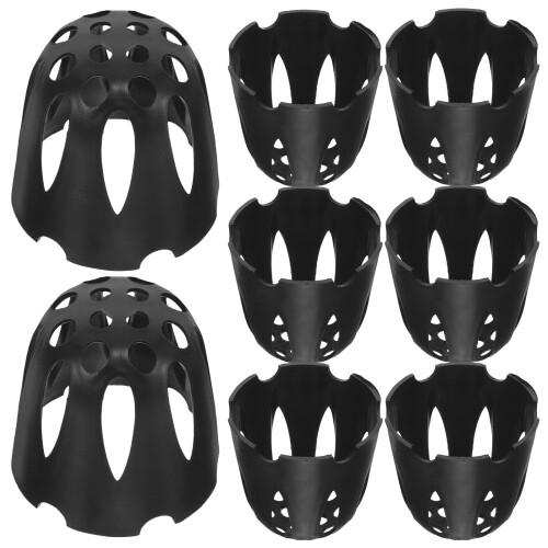 16Pcs Black Plastic Plant Pot Bottom Grid Cups for Home Use