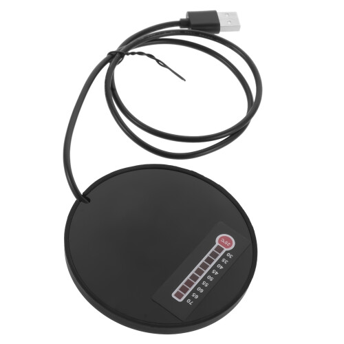 4Pcs Lightweight Black Rubber Mug Warmers USB Heating Coasters