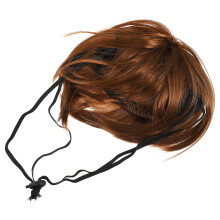2Pcs Elastic Light Brown Dog Wig Funny Pet Headwear for Small Dogs