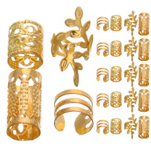 80Pcs Golden Alloy Hair Charms for Braids Viking Beard Jewelry