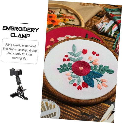 2Pcs Clamp Stand Embroidery Frame for Needlework Accessories  Holder for Home Decor and Sewing Projects