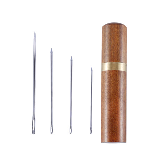 8Pcs Chocolate Needles Bamboo Large-Eye for Easy Stitching Use