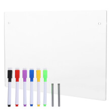 2Sets Transparent Desk White Board Acrylic Dry Erase Board with Pen