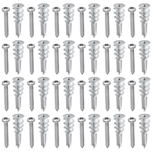 200Sets Durable Dry Wall Screw and Anchor Kit for Home Use Silver