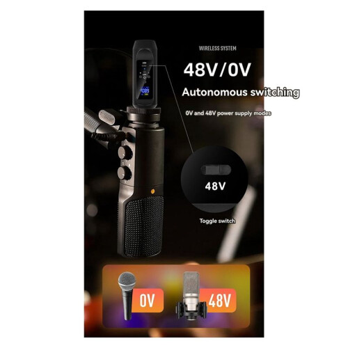 48V Microphone Transmitter and Receiver Wired Instrument Condenser Dynamic Microphone to Wireless Universal Converter 1