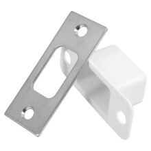 5Sets Stainless Steel Door Kick Plates Silver Lock Strike Plates