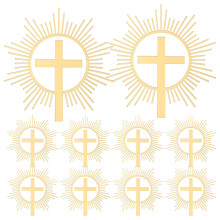 30Pcs Golden Acrylic Cross Cake Decorations Baptism Party Toppers