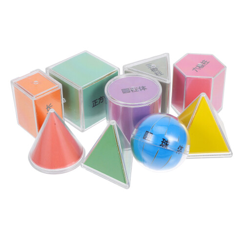 18Pcs Assorted Color Counting Cubes and 3D Shapes for Kids Math