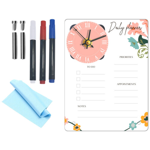 2Sets Acrylic Writing Board Clear Desk Memo Board Multi-Color