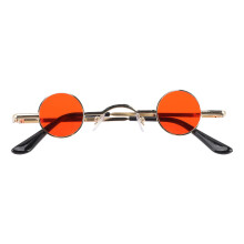 2Pcs Punk Round Sunglasses Red Metal Frame Party Eyewear for Men Women