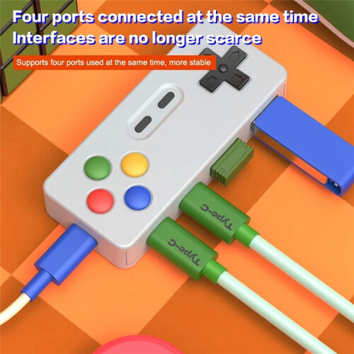 4in1 Gamepad Modelling HUB Game Controller Computer USB Type-C Interface Adapter for Laptop PC Mouse Keyboards U-Disk 2