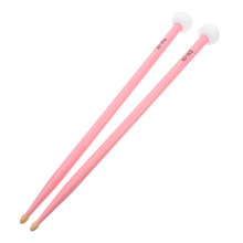 2Pairs Pink Drum Mallets Wood Tip Percussion Sticks for Drummers