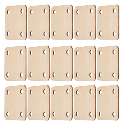 72Pièces Planche Bois Beige 4 Trous Pour Projets Créatifs