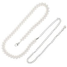 3Pcs Women’s Silver Pearl Waist Chains Zinc Alloy Metal Body Jewelry