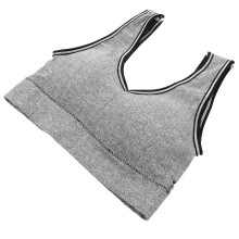 4Pcs Grey Sports Bra Women Wirefree Breathable Nylon Fitness Vest