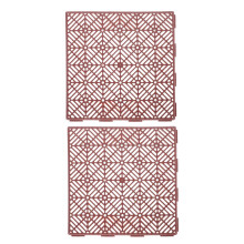 4Pcs Red Garden Floor Tiles Plastic Non-Slip Outdoor Modular Mats