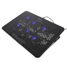 2Pcs Black Laptop Fan Cooling Pad with USB Port and Height Adjustable