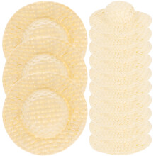 100Pcs Tiny Beige Doll Hats Woven Craft Mini Hat DIY Decor Photo Props