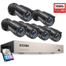 ZOSI CCTV 1080P 8CH DVR System 6xBullet Cameras