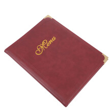 6St Rood PU Menu Boek Met Afgeronde Hoeken Voor Restaurant