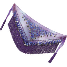 3Pièces Foulard De Danse À Sequins Violet Charms Pour
