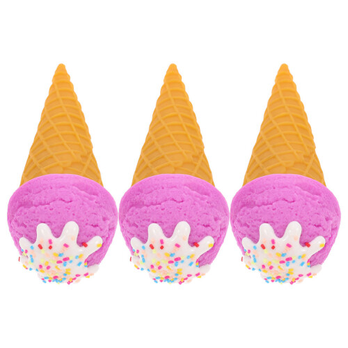 12Pièces Glaces Simulées PVC Rose Pour Décoration Réaliste