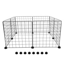 16Pcs Black Wire Wall Grid Panel for Small Animal DIY Playpen Fence