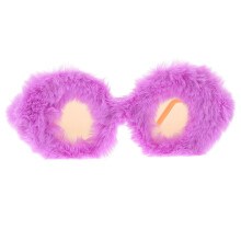3Pcs Pc Plush Round Sunglasses Violet Cozy Stylish Eyewear for Cosplay