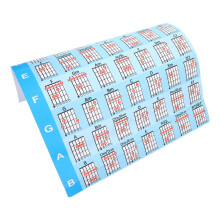 5Pcs PVC Guitar Wall Chart Blue for Acoustic Guitar Learning