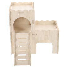 4Pcs Durable Wood Hamster Houses with Ladder and Maze for Guinea Pigs