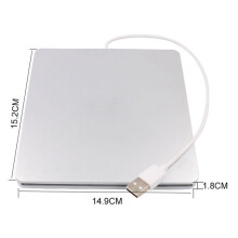 2Pièces Dvd Rw Externe USB Argent Cd Slot-in