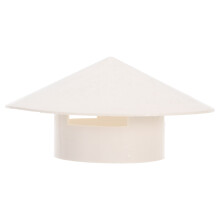 2Pcs Plastic White Chimney Cowls Rainproof Snowproof Roof Funnel Caps