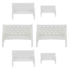 18Pcs White Mini Wooden Benches Mini Chair Decoration Sand Table Décor