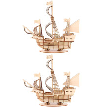 10Sets Khaki Wood 3D Sailboat Puzzles for Adults and Kids Ages 8-10