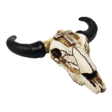 3St Mini Resin Koeienschedel Wanddecoratie Beige Western Woestijnstijl