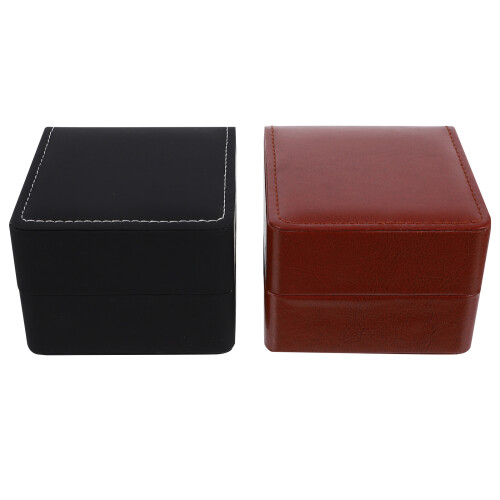 4St Zwarte PU Watch Storage Box En Sieraden