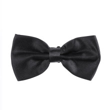 2Pcs Black Polyester Silk Mens Bow Tie Adjustable Bowknot for Weddings
