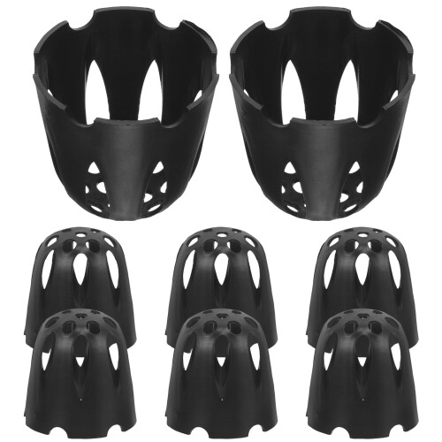 16Pcs Black Plastic Plant Pot Bottom Grid Cups for Home Use 1