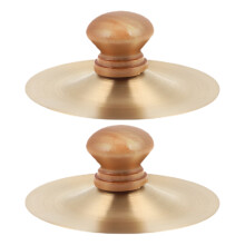 10St Gouden Finger Cymbals Met Handvat Kids Muziekspelletje