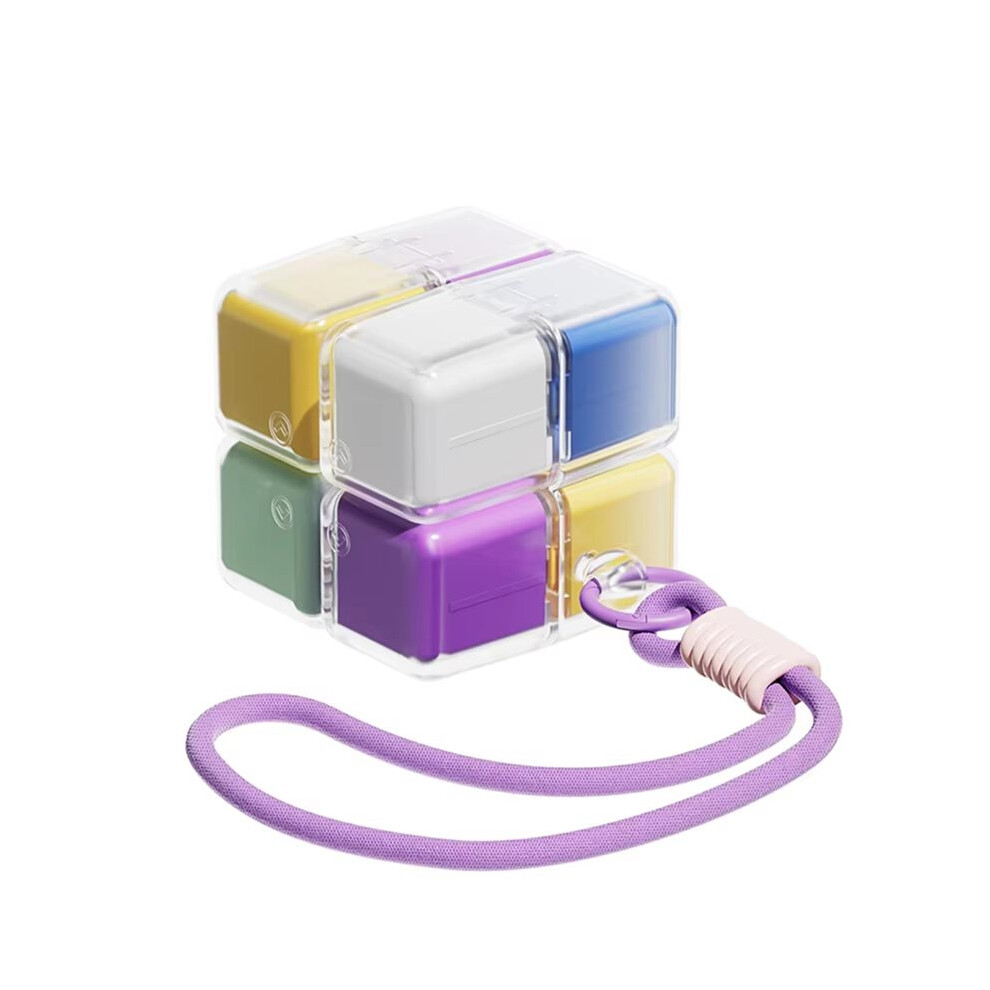 Pill Box with Lanyard 8 Grid  Magnetic Portable Medicine Dispenser Case for Travel Vitamin Tablet Storage