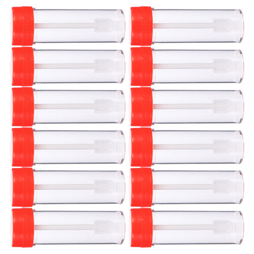 60Pcs Transparent Single-Use Stool Sample Storage Tubes for Testing