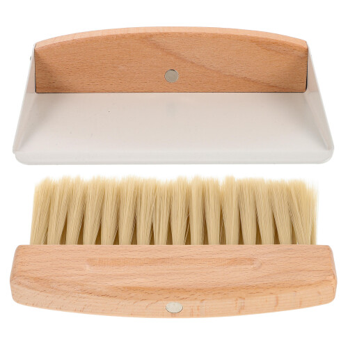 4Sets Compact Mini Cleaning Broom Dustpan Set White for Tabletop Use