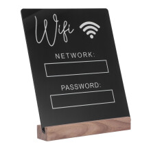 5Pièces Signes WiFi Desktop Bois Décor Noir Pour