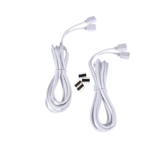 2Pcs White Rgb Light Cord Extension with for LED Strip Connection